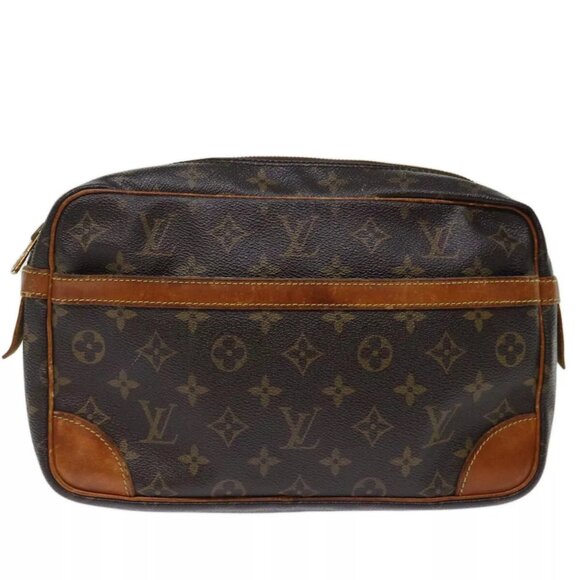 LOUIS VUITTON Monogram Compiegne 28 Clutch Bag LV Auth - Picture 2 of 16